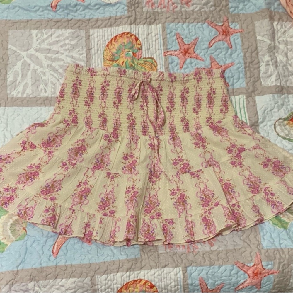 Floral Pink and Beige Skirt